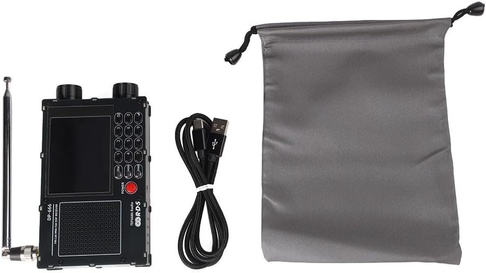 Portable Shortwave Radio, DP-666 TEF6686 Digital FM AM LW to MW SW Radio Receiver with RDS Display, 2.8 inch Touch Screen (Black)