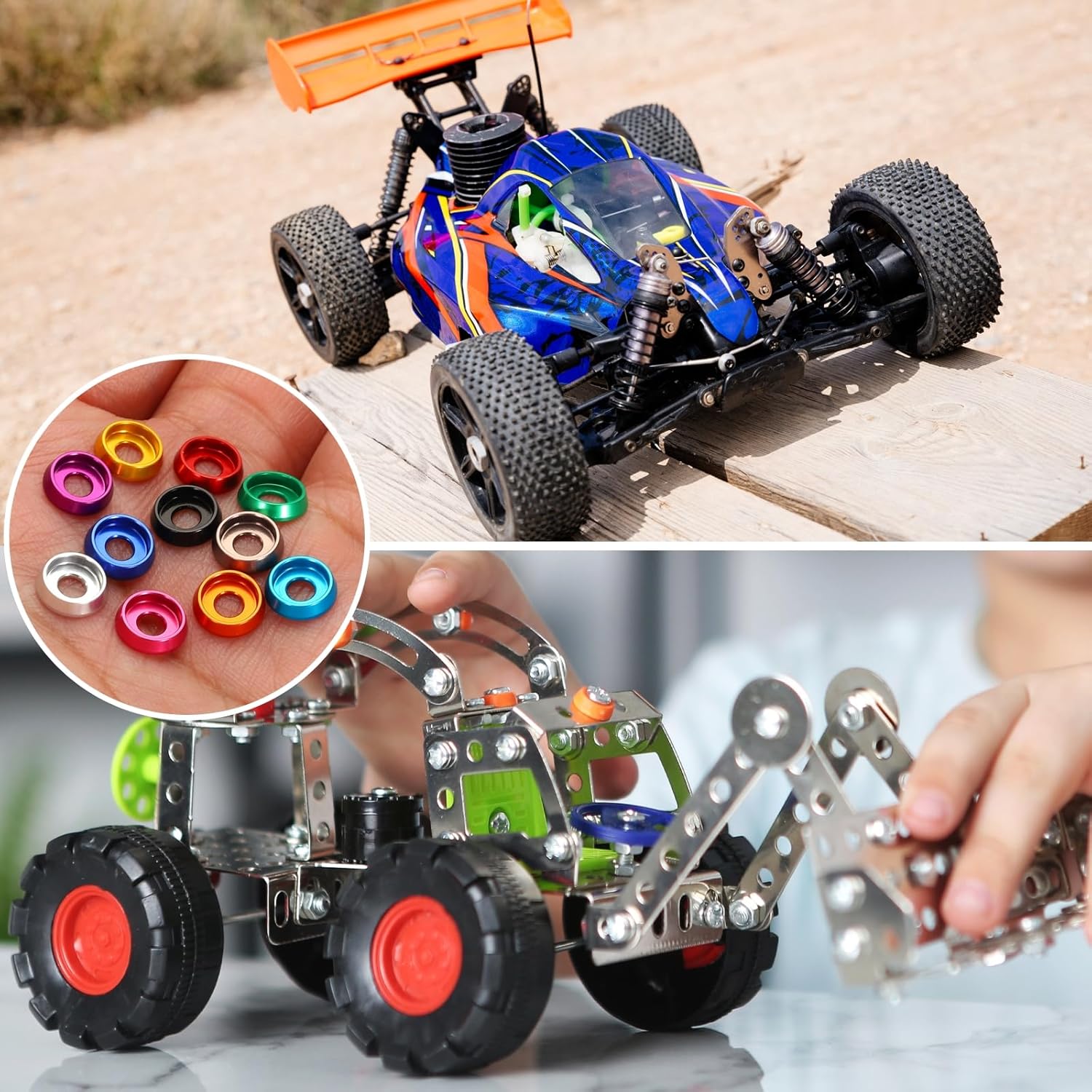 QUARKZMAN M3 Countersunk Conical Washers, Hole Diameter 3mm/0.12", Aluminum Seals Washer Cup Head Screw Rc/Fpv/Pc/Drone/Mechanical Accessories Model Parts, 20 Pcs (Purple)