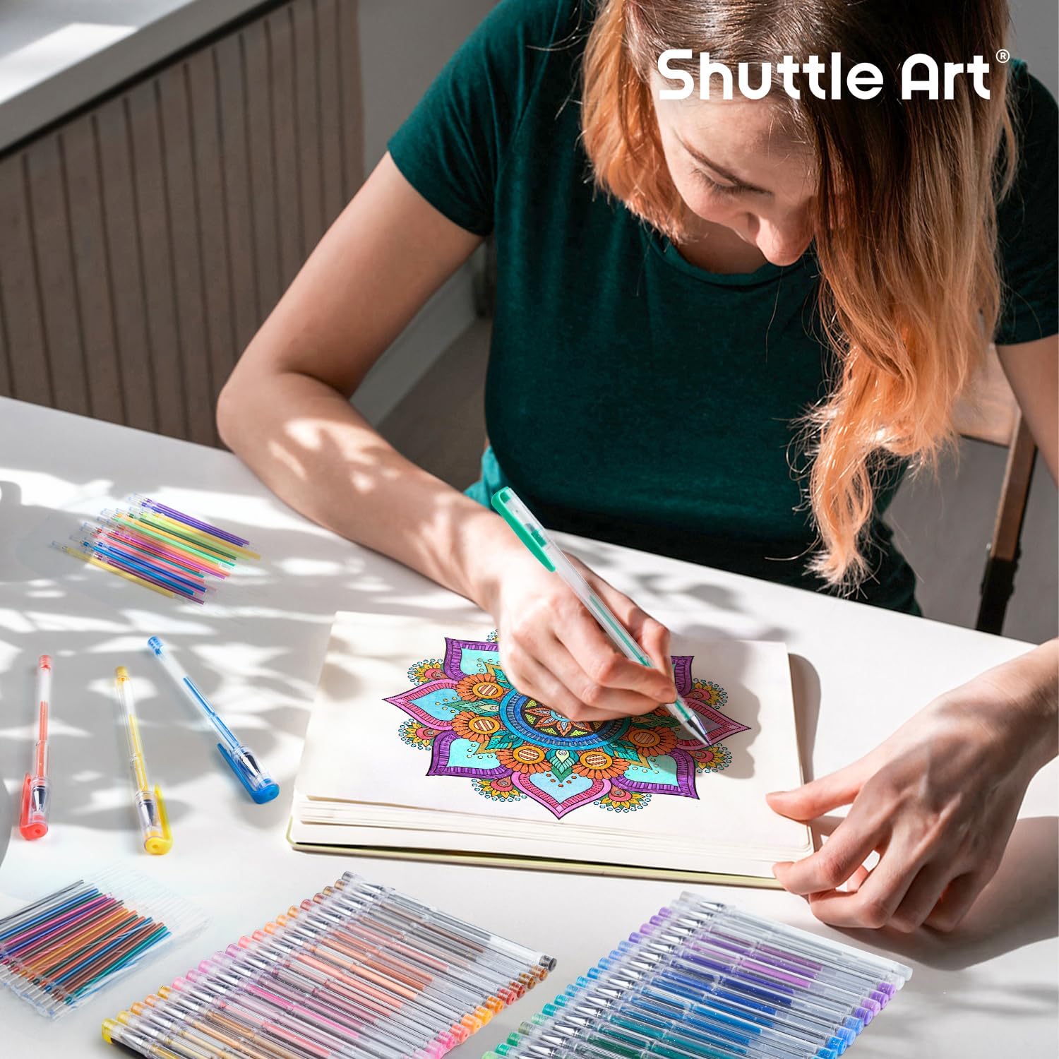 Shuttle Art 80 Pack Glitter Gel Pens, 40 Colors Glitter Gel Pen Set with 40 Refills for Adult Coloring Books Craft Doodling