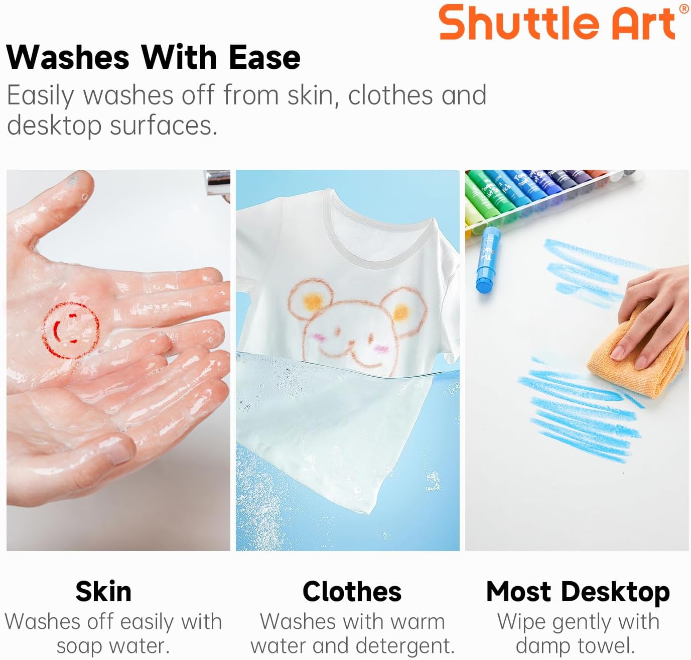 Shuttle Art Tempera Paint Sticks, 20 Pastel Colors, Solid Tempera Paint for Kids, Super Fast Drying, Works Great on Paper, Wood, Glass, Ceramic Canvas 20 Pastel Colors Tempera Paint Sticks