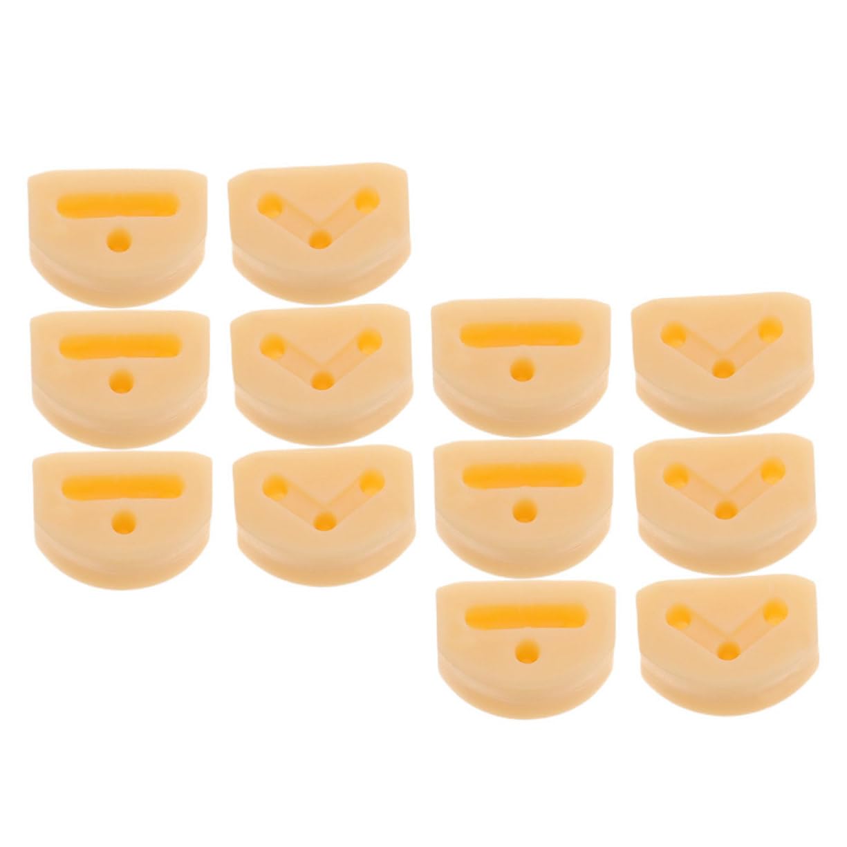 Sosoport 12 Pcs Plastic Guitar String Ties Beads Bridge 3 Hole Guitar Bridgebeads Guitar String Fissars for Guitar Acoustic Nylon Ukulele Beige