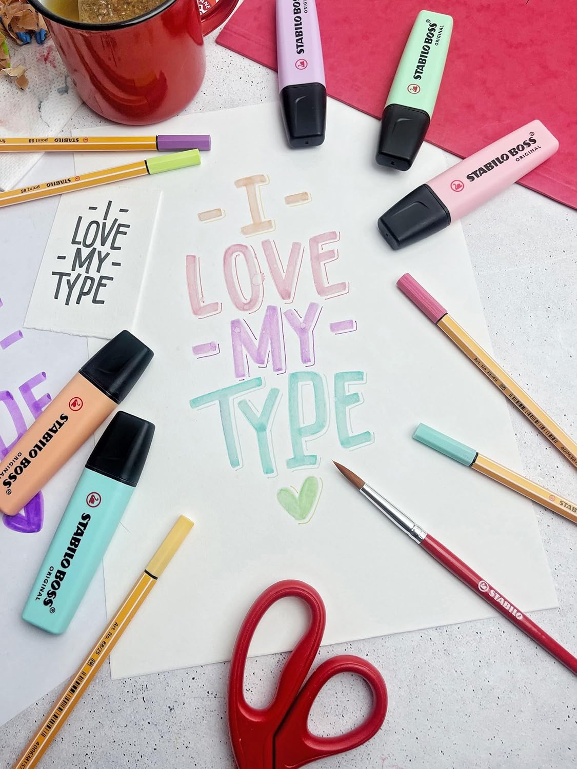 STABILO BOSS ORIGINAL - Highlighter - Desk-Set - ARTY Edition - 23 Assorted Colors 9 Neon + 14 Pastel Desk-Set of 23 23 Colors