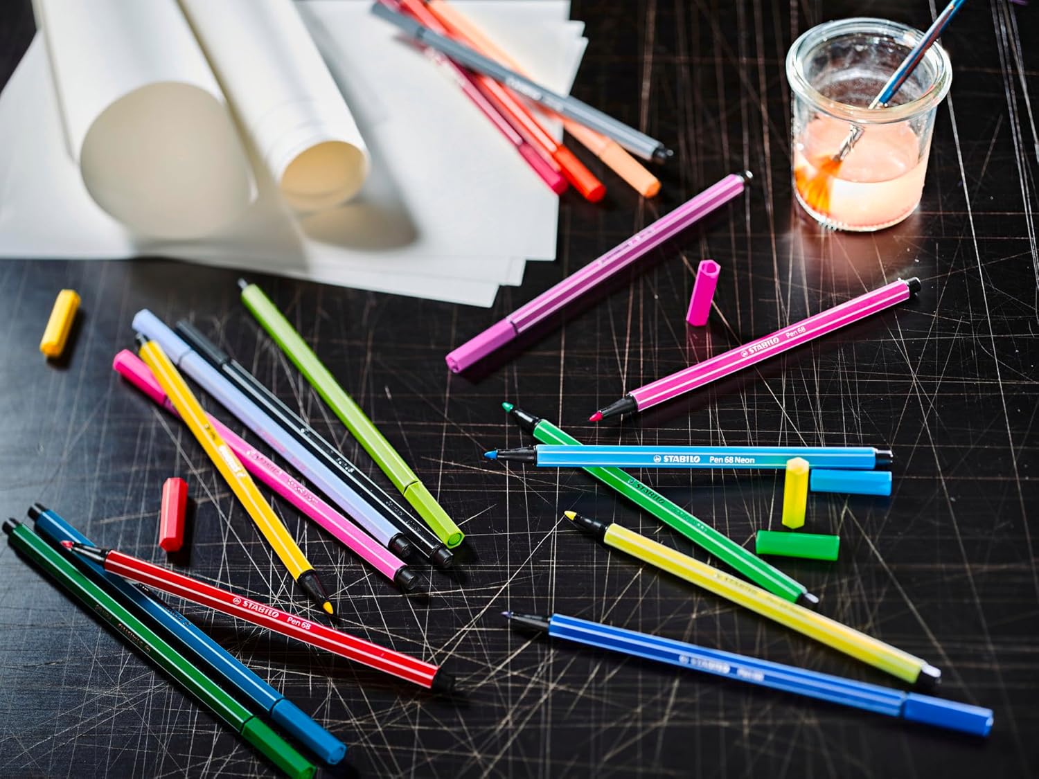 STABILO Pen 68 - Premium Marker - ARTY - Metal Box of 66 - with 65 Assorted Colors