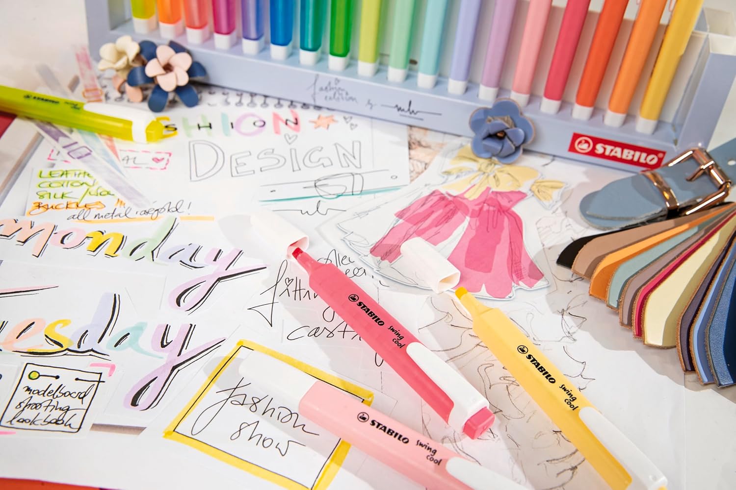 STABILO swing cool - Highlighter - Desk-Set - 18 Assorted Colors 8 NEON + 10 Pastel Desk-Set of 18 Fluo & Pastel