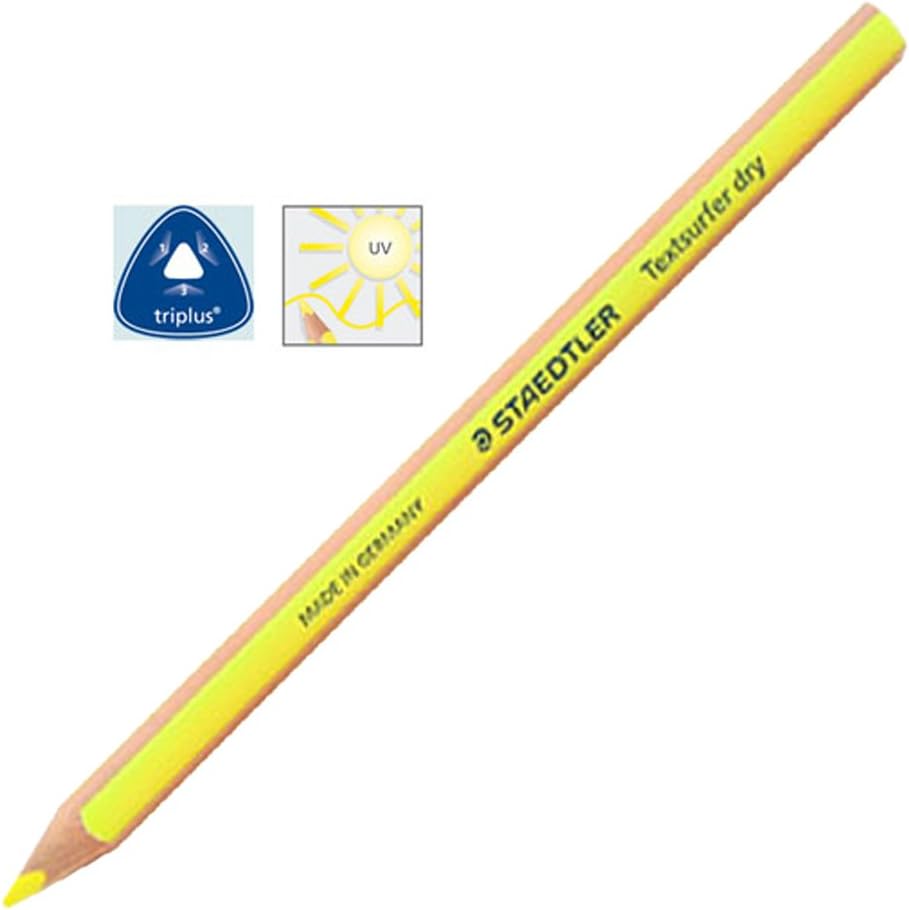 Staedtler Textsurfer Dry Highlighter Pencil 128 64 Drawing for Writing Sketching Inkjet,paper,copy,fax(pack of 4) (Color Mix-4 Pencils) by Staedtler