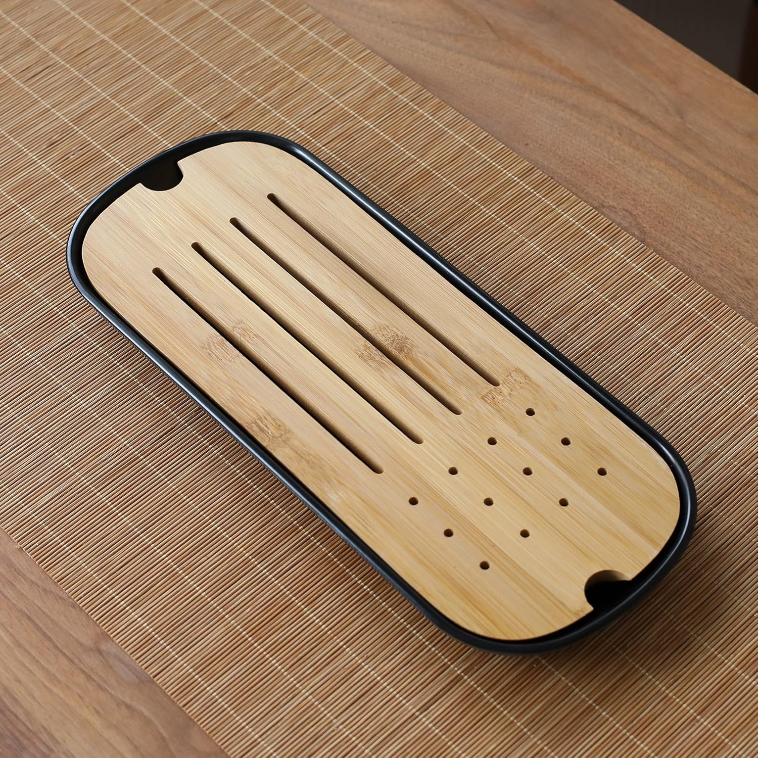 TEANAGOO Traditional Japanese Sake Set, Sake Carafe (170 ML) with 6 Sake Cups (25 ML) for Hot or Cold Japanese Soju Liquor with Bamboo Serving Tray Set 10 pcs/set Regular Kraft Box Frosted Black Finish - Safe Box