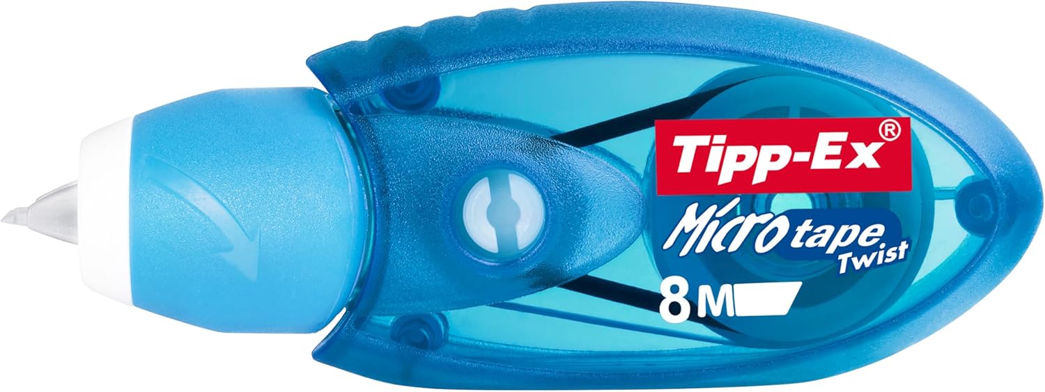Tipp-Ex Corrector Tape, Micro-Tape Twist, Tape Whiteners 2+1 Units, Assorted Colours, School and Home Stationery Single