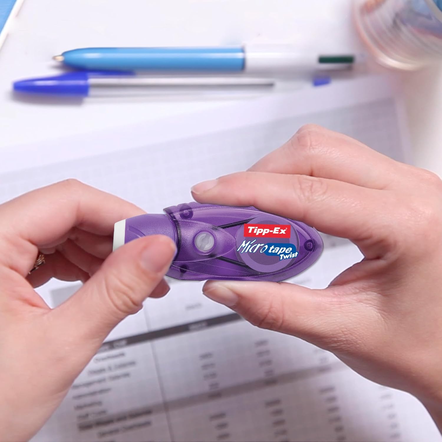 Tipp-Ex Corrector Tape, Micro-Tape Twist, Tape Whiteners 2+1 Units, Assorted Colours, School and Home Stationery Single