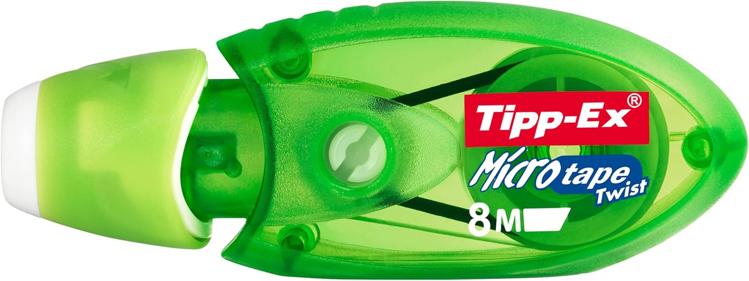 Tipp-Ex Corrector Tape, Micro-Tape Twist, Tape Whiteners 2+1 Units, Assorted Colours, School and Home Stationery Single