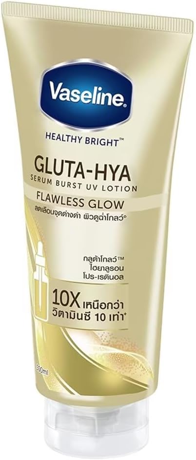 Vaseline Gluta-Hya Flawless Glow Face and Body Lotion | Gives Brighter Skin | Moisturizing Cream Enriched with Glutathione and Pro-Retinol, 300ml