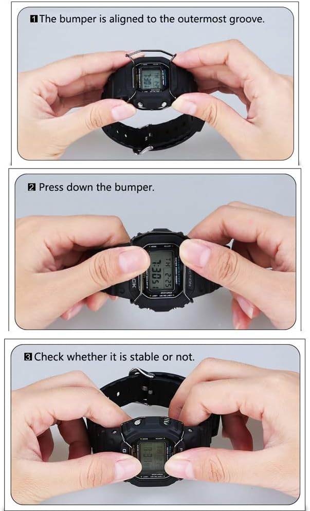 Voikoli Stainless Steel Watch Protector Compatible with G-Shock DW-5600 Series, Protective Bumper for DW/GW-5600/5000/5030/5035 Series Watch, Easy Installation Anti-Scratch, Blue,