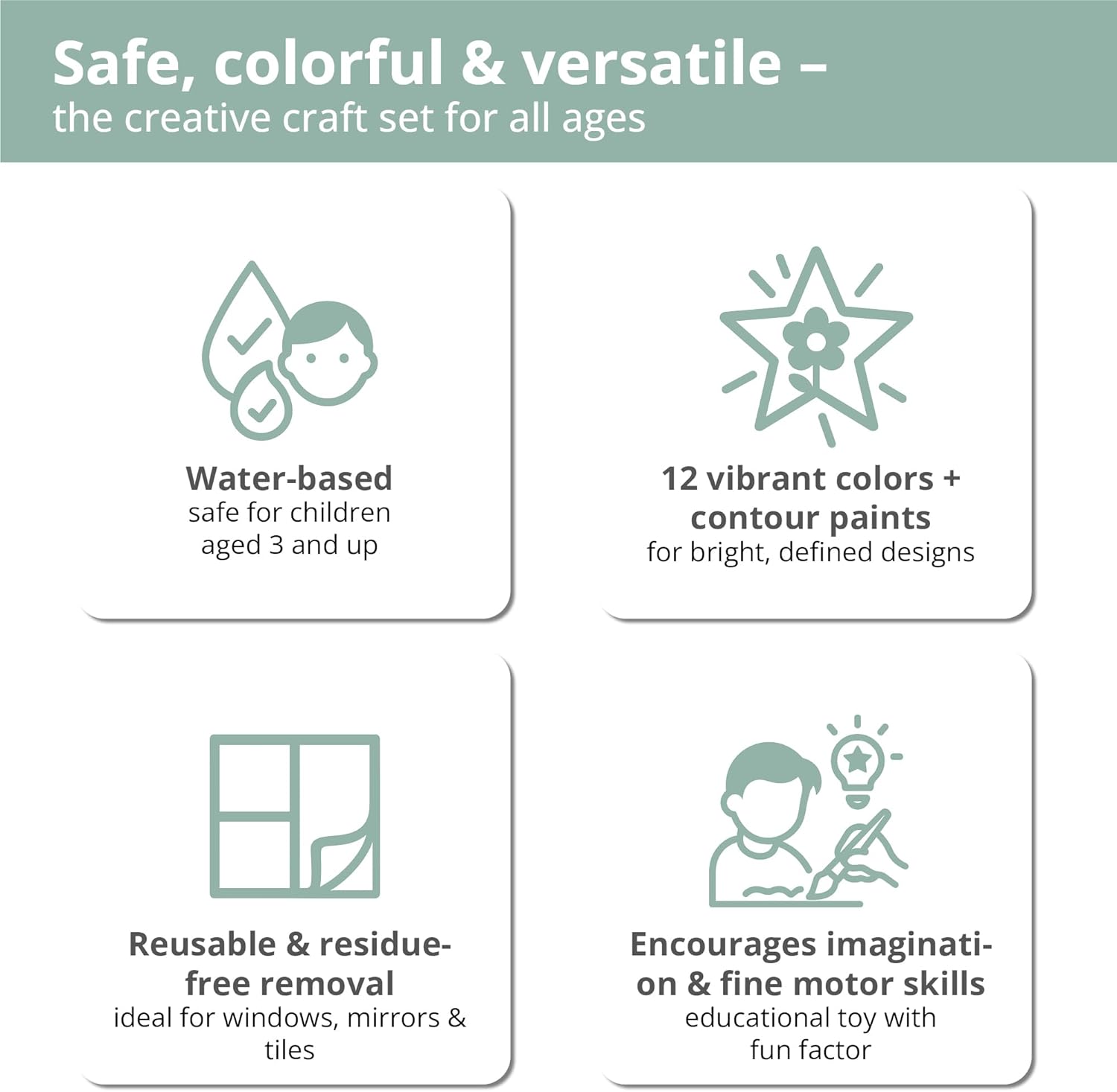 Window Color LM Set (17 × 80 ml) - Repositionable children's window paint with contours and patterns - Residue-free decorative window paint for glass, mirror, tiles light blue, light blue, yellow, light green, orange, pink, red, chocolate, magenta, grey, black, white, transparent, black, white
