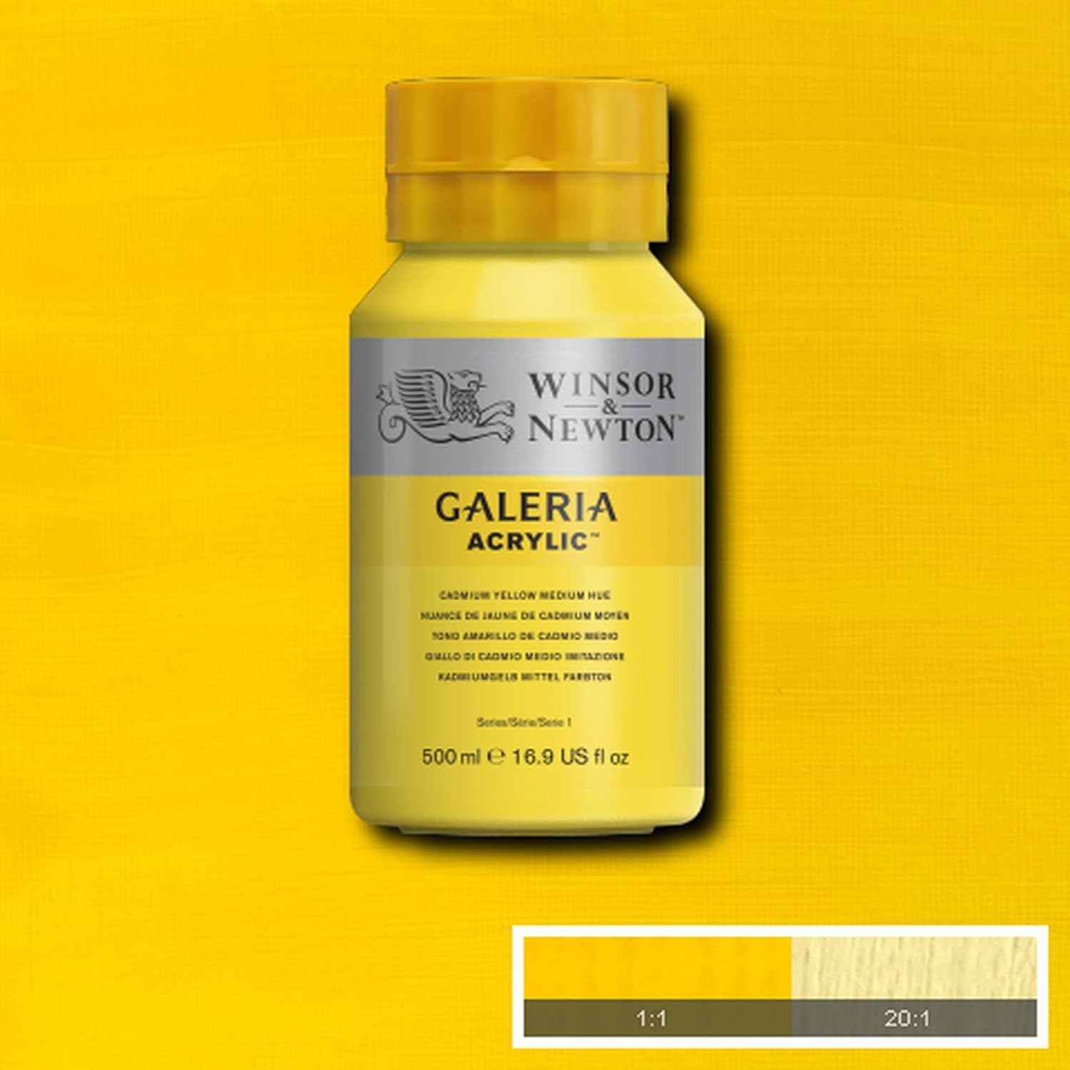 Winsor & Newton Galeria Acrylic Color 500ml - Cadmium Yellow Medium Imitation 500 ml (Pack of 1) yellow