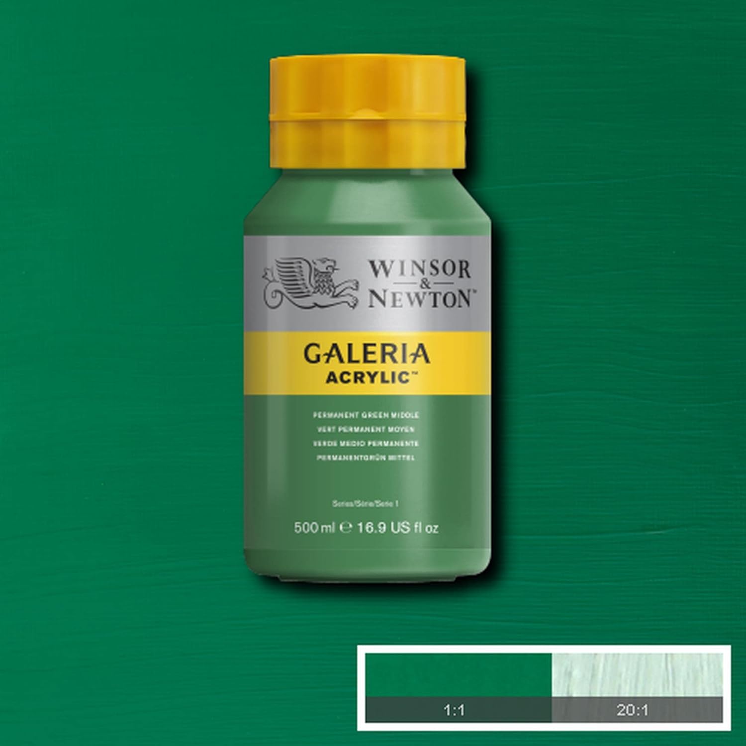 Winsor & Newton Galeria Acrylic Color 500ml - Medium Permanent Green 500 ml (Pack of 1) Medium Permanent Green