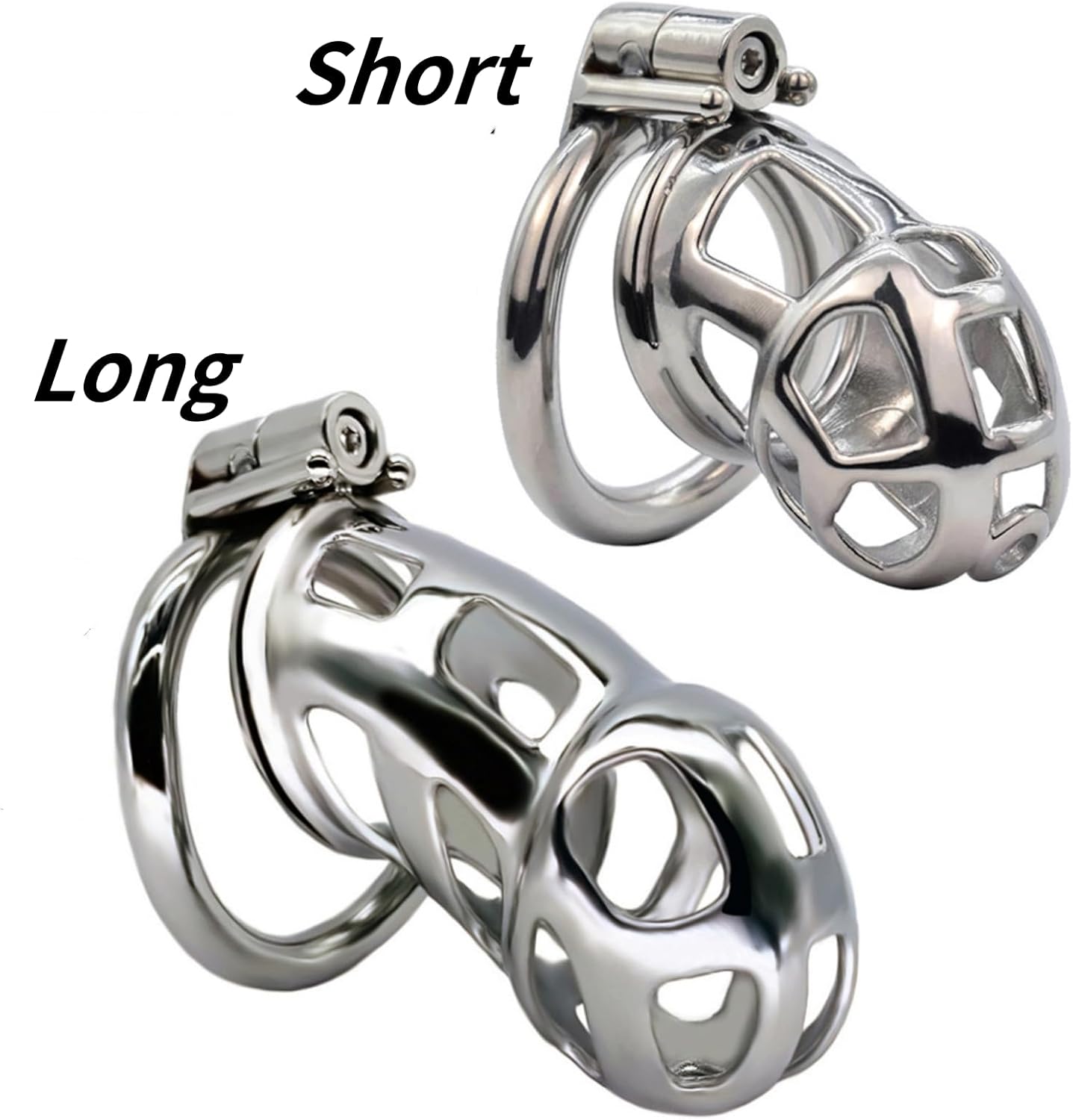 WOLWES Men's Skeleton Long and Short Stainless Steel Sports Set with Concealed Lock A138 (Standard,45mm)