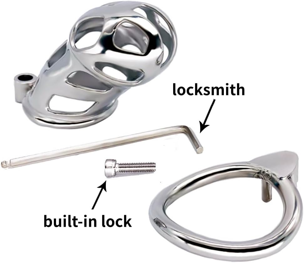 WOLWES Men's Skeleton Long and Short Stainless Steel Sports Set with Concealed Lock A138 (Standard,45mm)