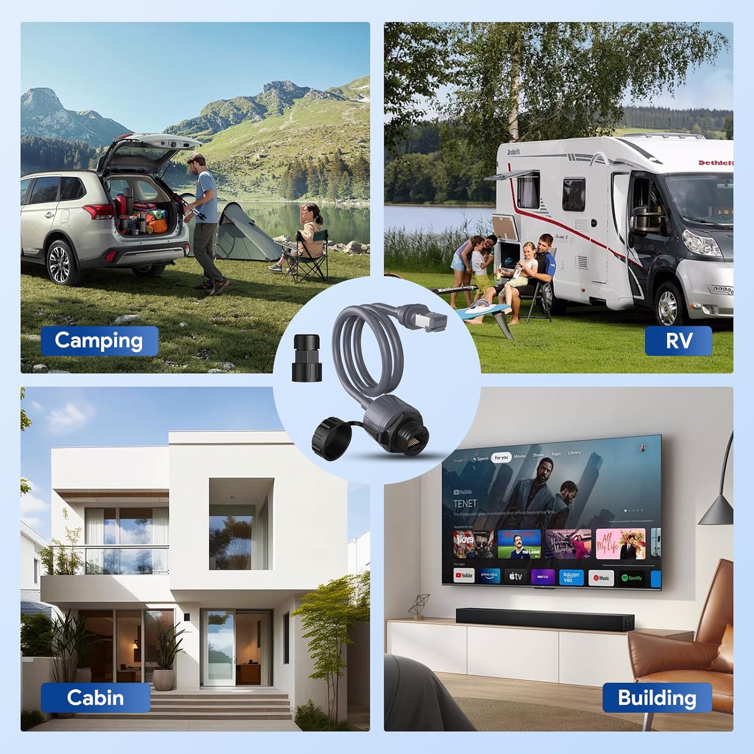 XLTTYWL Starlink Gen 3/Mini Adapter, SPX to RJ45 Waterproof Coupler, Compatible with StarLink V3/Mini Dishy (1 Pack)