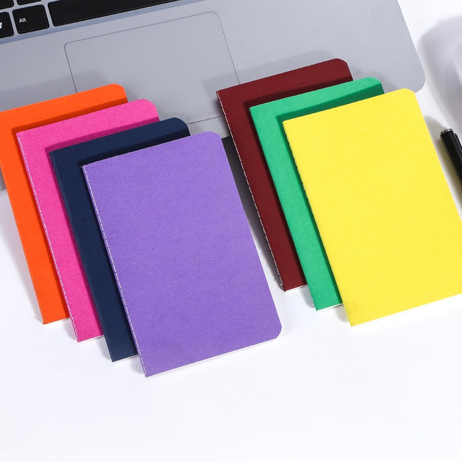 Xmart 18 Pieces Small Notebook 18 Colors Small Notepads Mini A6 Lined Notepad Pocket Notebook with Kraft Cover for Travel Journal Diary Notes 14 x 9 cm 30 Pages