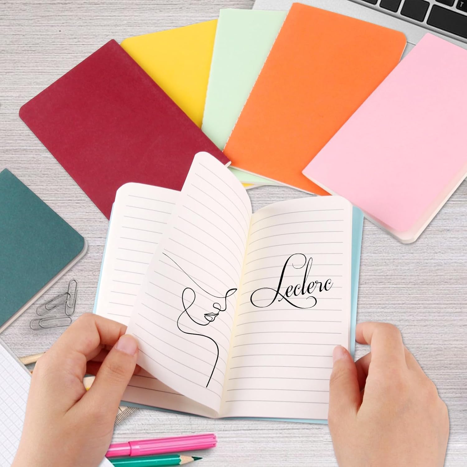 Xmart 18 Pieces Small Notebook 18 Colors Small Notepads Mini A6 Lined Notepad Pocket Notebook with Kraft Cover for Travel Journal Diary Notes 14 x 9 cm 30 Pages