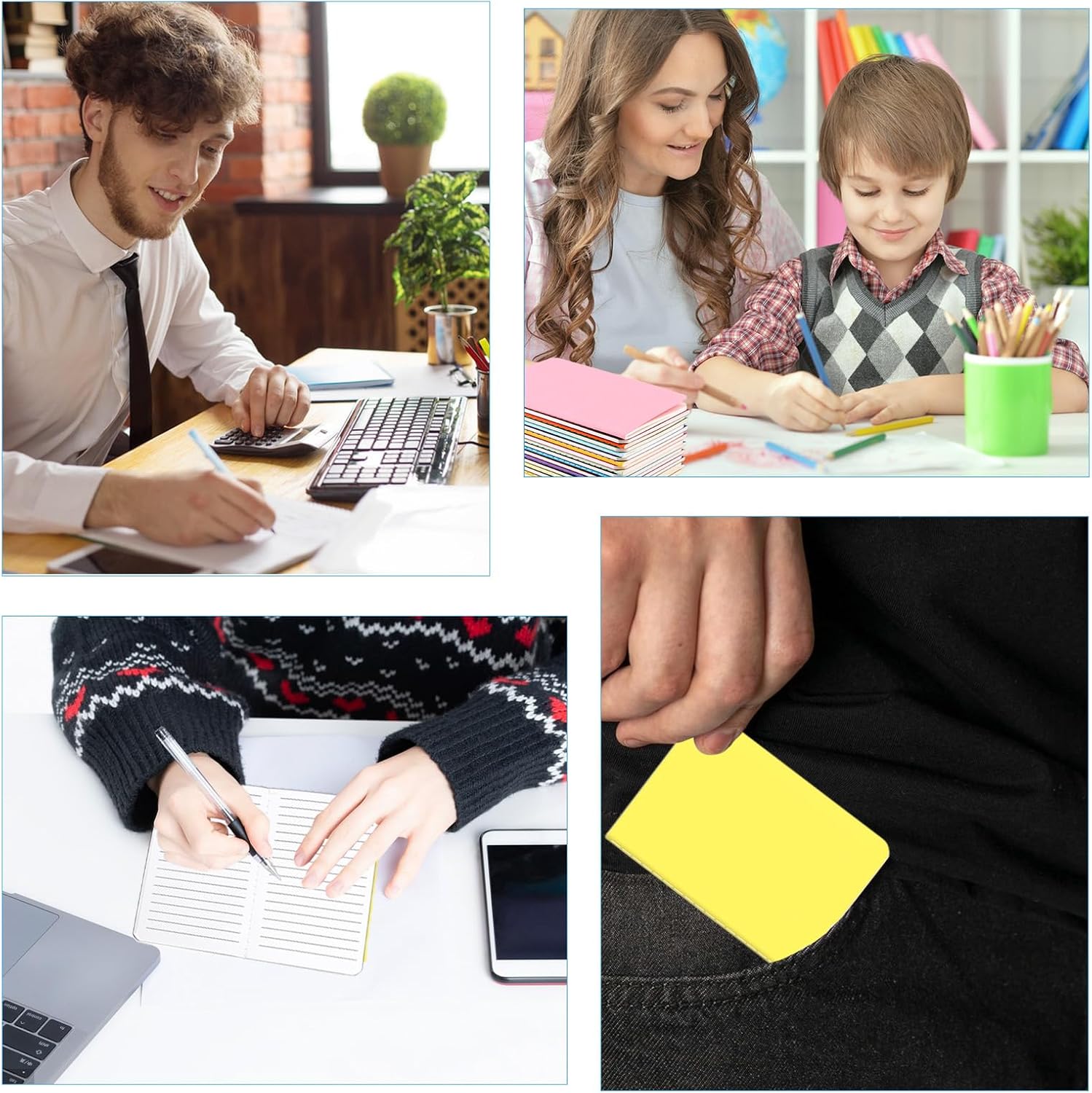 Xmart 18 Pieces Small Notebook 18 Colors Small Notepads Mini A6 Lined Notepad Pocket Notebook with Kraft Cover for Travel Journal Diary Notes 14 x 9 cm 30 Pages