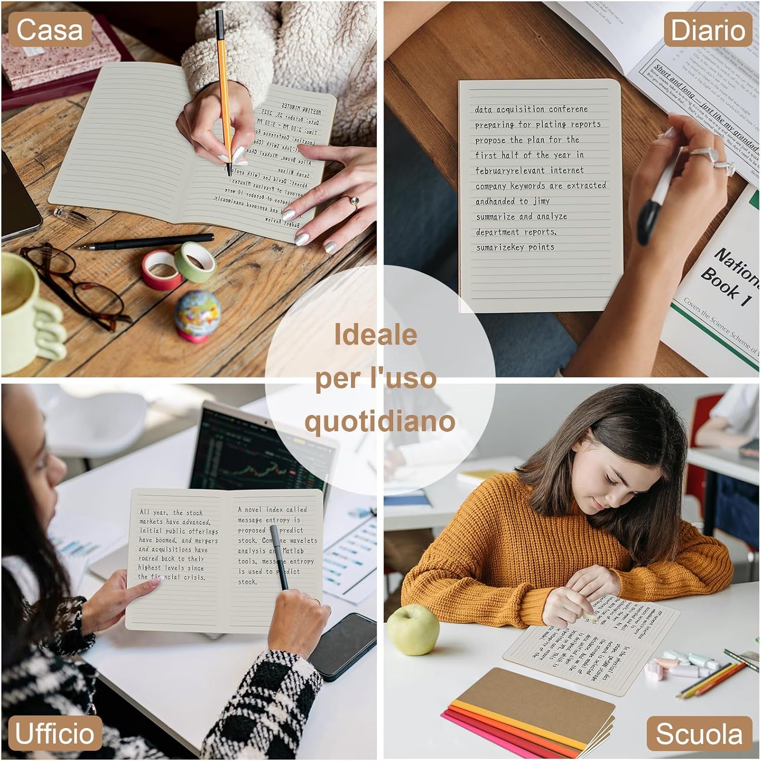 ZCZN A5 Notebook with Vivid Rainbow Spine, 12 Pieces, Ruled Notebooks, 30 Sheets/60 Pages, for School, Office or Student Use A5/12 Pieces