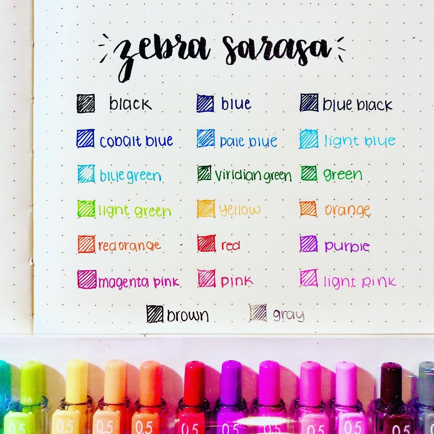 Zebra Sarasa Clip 0.5mm Fine Point Gel Ink Pens 20/Pkg-Assorted Colors