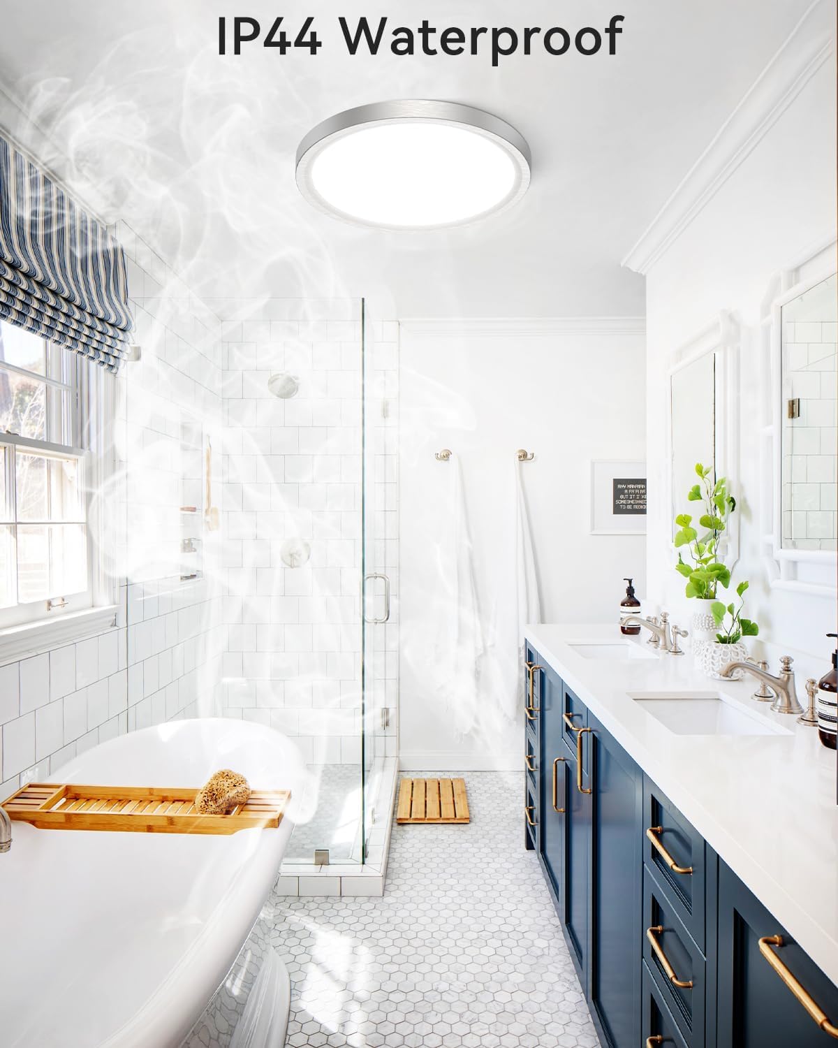 zemty Silver Flush Mount Ceiling Light - Super Thin 12In 28W 3200lm Brushed Nickel LED Ceiling Light with 3 Color Temperature 3000K/4500K/6000K - Low Profile Light Fixture for Kitchen Bathroom,2Pack Brushed Nickel 12in -2Pack