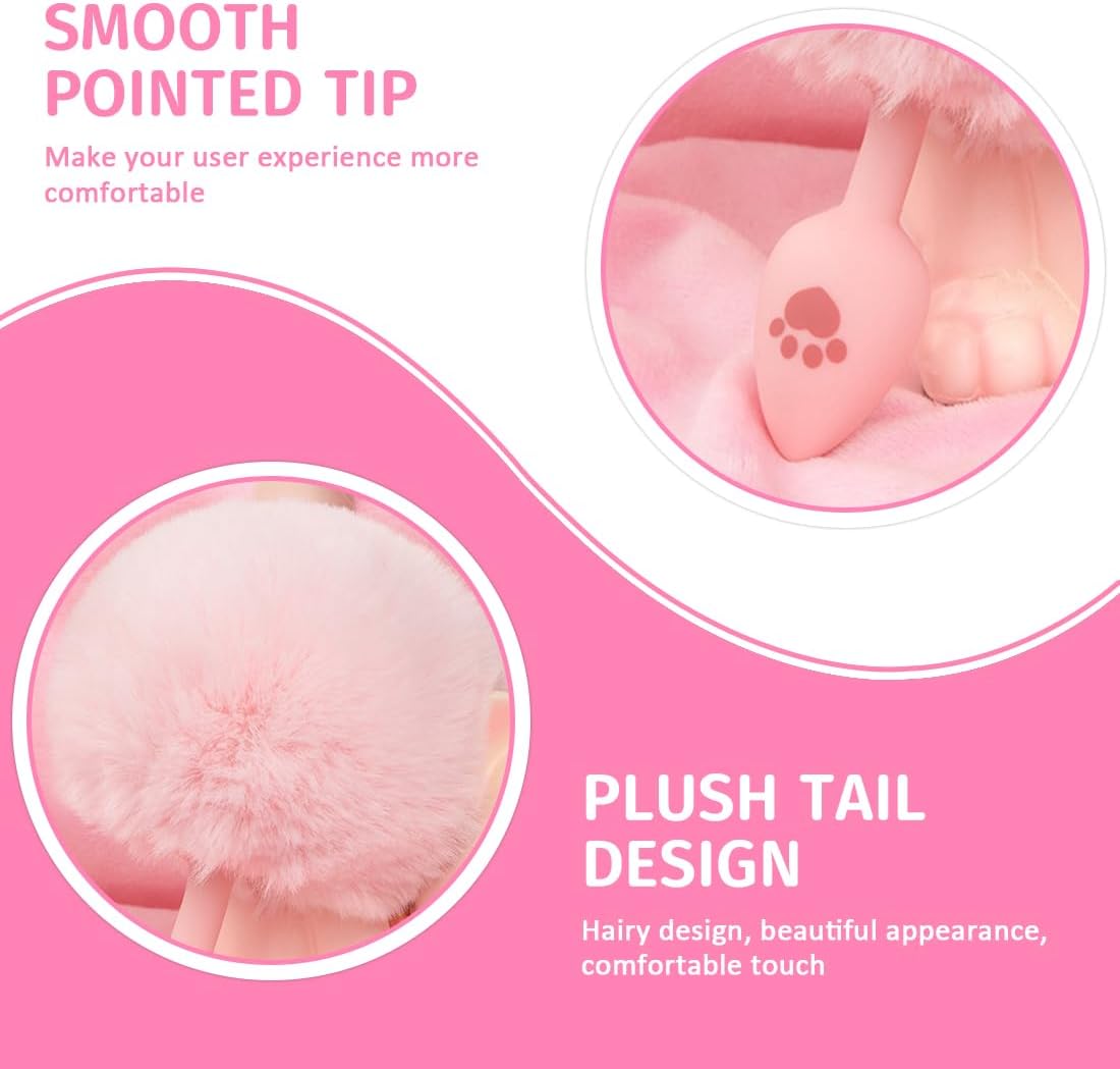 1 Plush Silicone Anal Plug, Plush Butt Plug, Anal Plug-Dilator for Women, Anal Sex Toys, Sex Toys for Men Women Couples Professional Beginners - Short