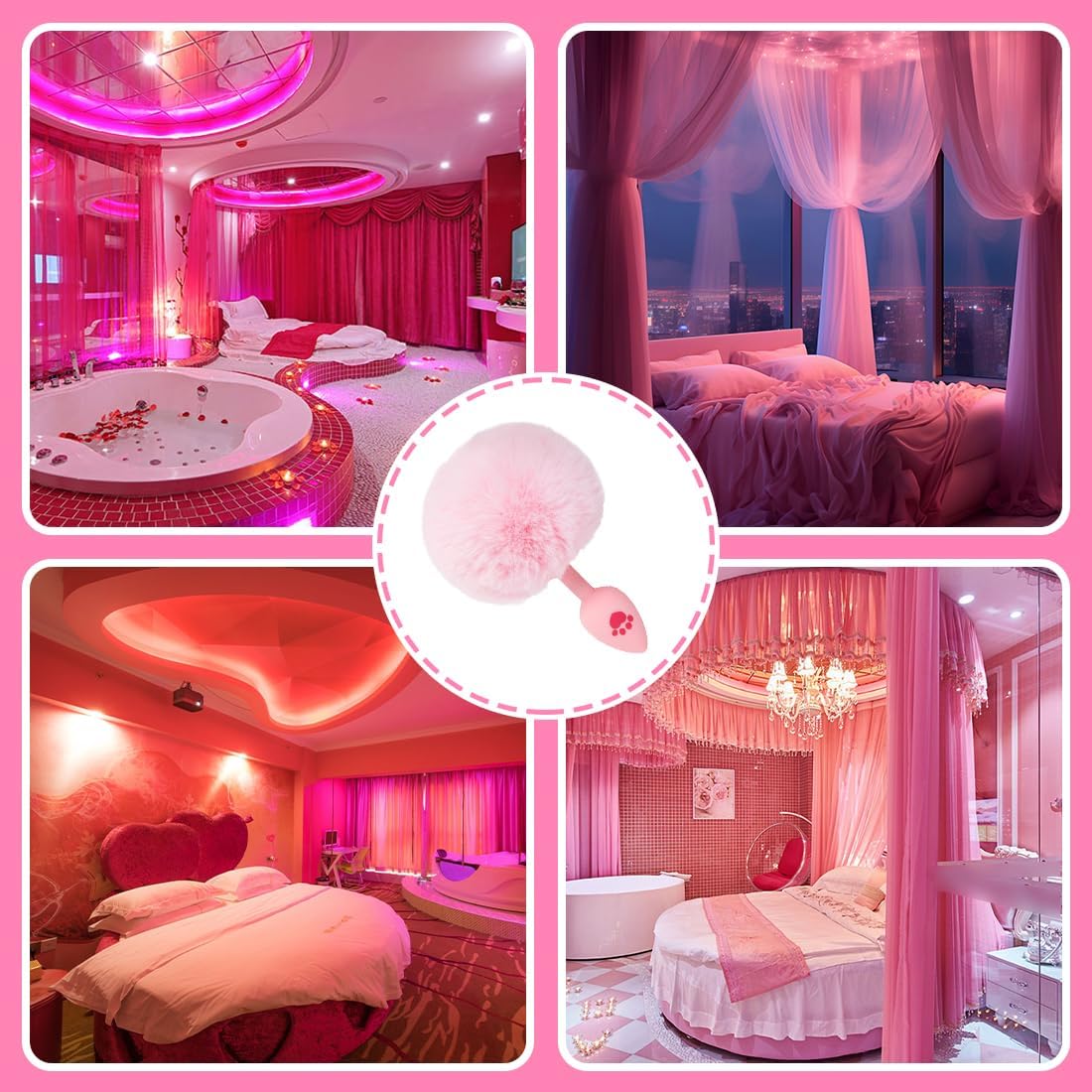 1 Plush Silicone Anal Plug, Plush Butt Plug, Anal Plug-Dilator for Women, Anal Sex Toys, Sex Toys for Men Women Couples Professional Beginners - Short