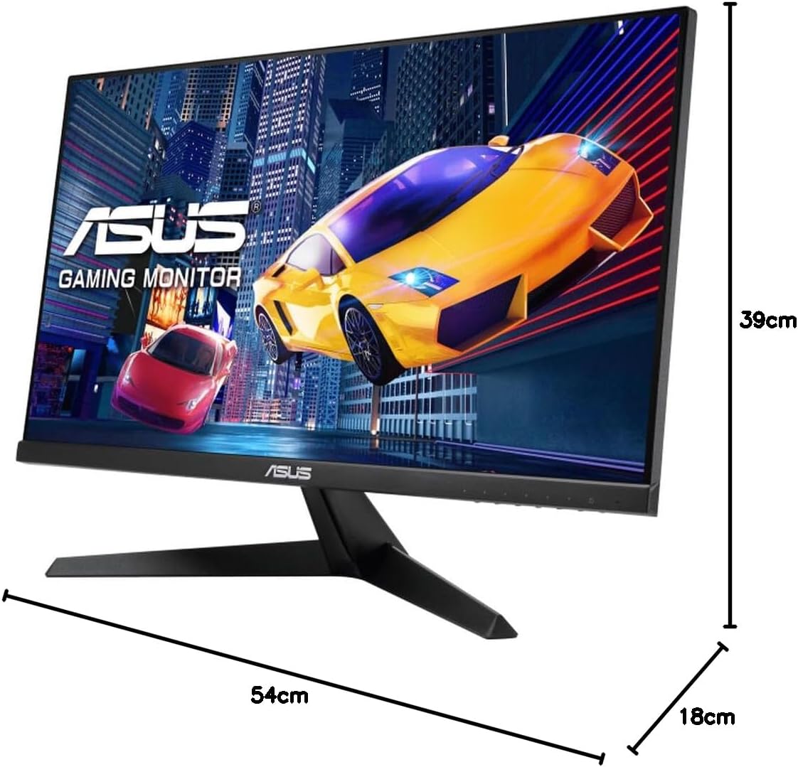 ASUS VY249HGE Eye Care Gaming Monitor 24" inches FHD (1920 x 1080), IPS 144Hz, SmoothMotion, 1ms (MPRT), FreeSync Premium, Eye Care Plus Technology, Blue Light Filter, Anti-flicker, Black VY249HGE 23.8" IPS FHD
