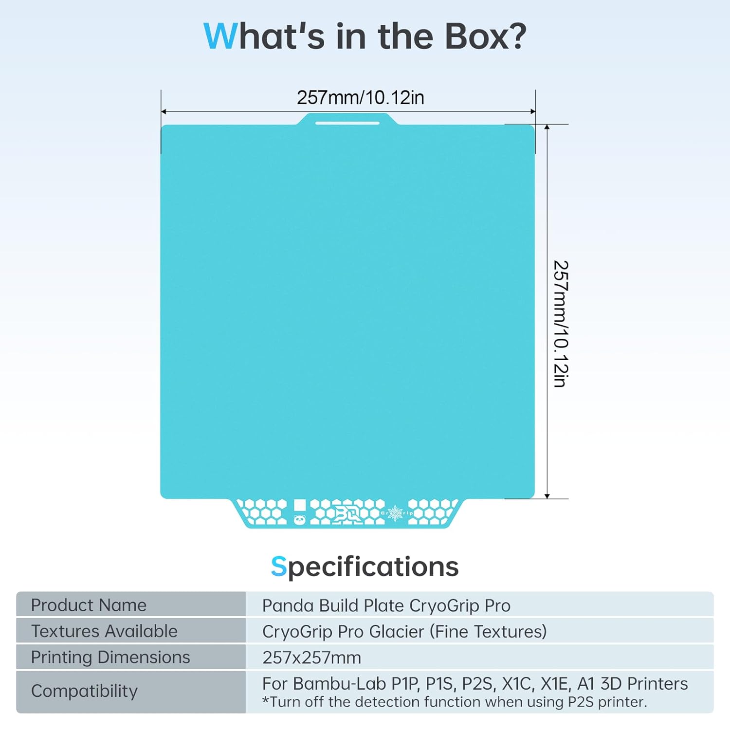 BIQU CryoGrip Pro Glacier Panda Build Plate for Bambu-Lab P1S P1P X1C