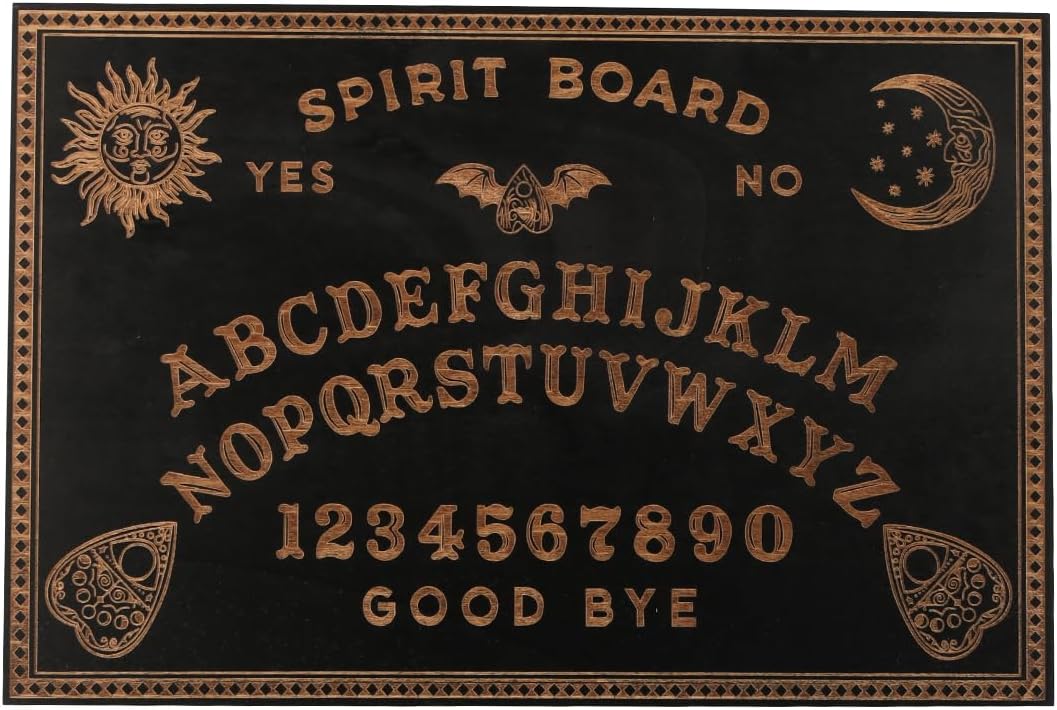 Black Wood Ouija Board and Tarot Card Holder Set, Divination and Dowsing Boards, Talking Boards with Planchettes for Witchcraft Supplies