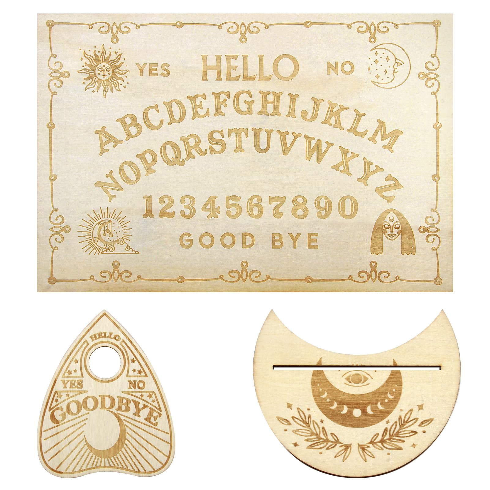 Classic Ouija Board with Planchette and Detailed Instructions, Ouija Board, Sadhu Board, Original Ouija Board, Ouija Board, Ouija, Communicate with Spirits and Unravel the Mysteries of the Afterlife