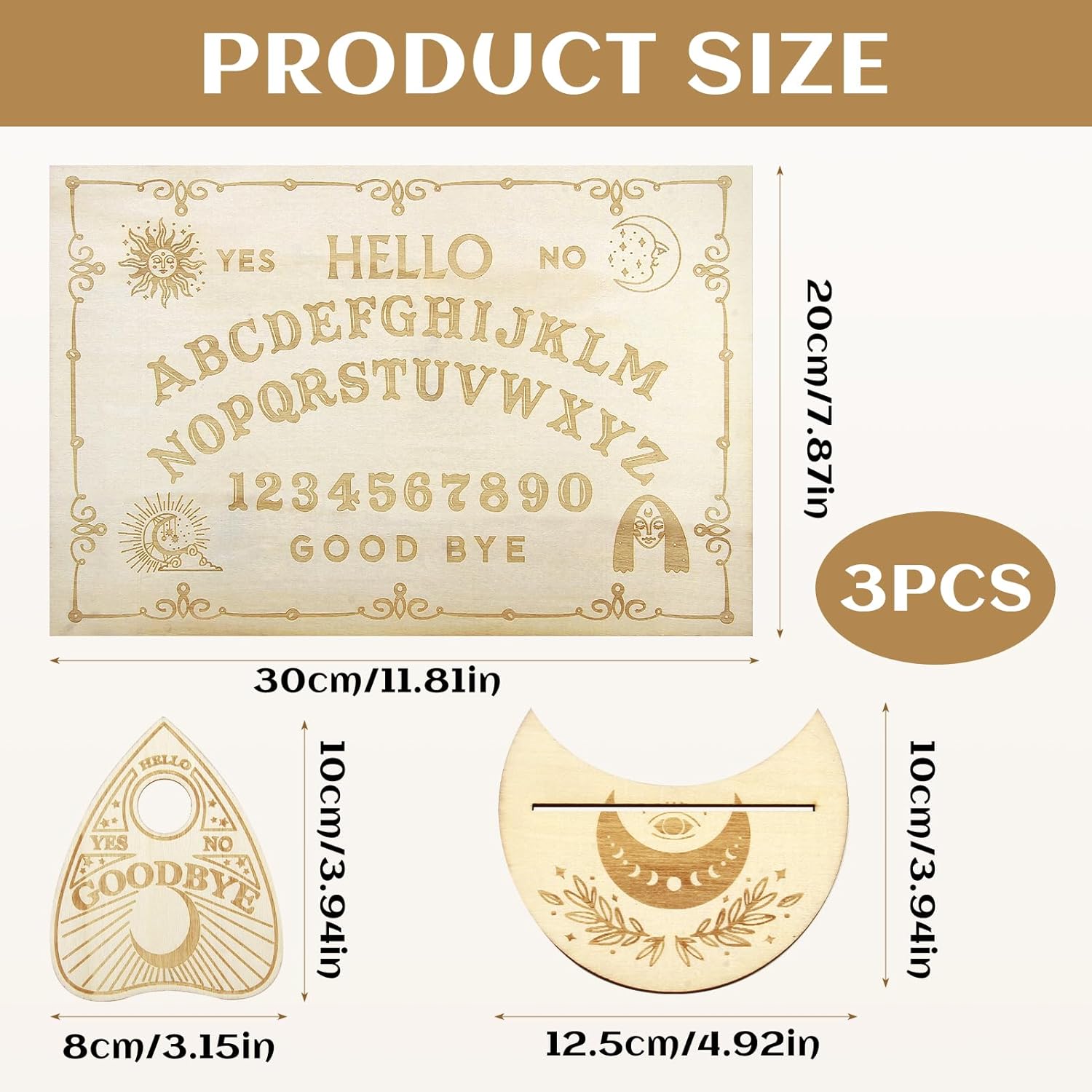 Classic Ouija Board with Planchette and Detailed Instructions, Ouija Board, Sadhu Board, Original Ouija Board, Ouija Board, Ouija, Communicate with Spirits and Unravel the Mysteries of the Afterlife