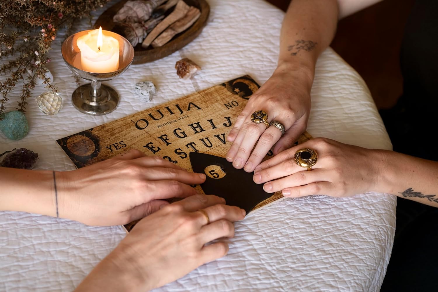 Classic Ouija Spirit Board with Planchette and Detailed Instructions