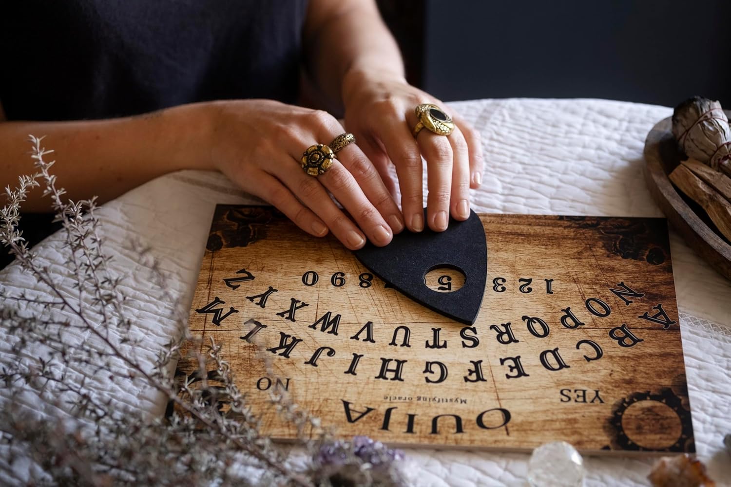 Classic Ouija Spirit Board with Planchette and Detailed Instructions