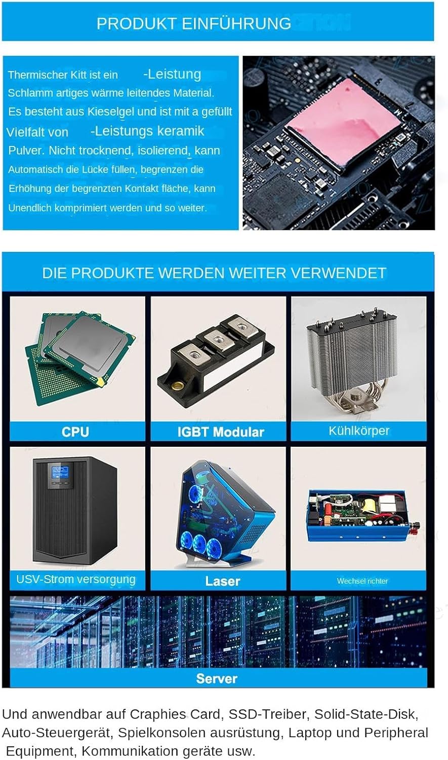Computer Thermal Paste, CPU Thermal Paste - Fast Cooling Thermal Paste Thermal Putty - Efficient PC Thermal Paste for Electronic Devices