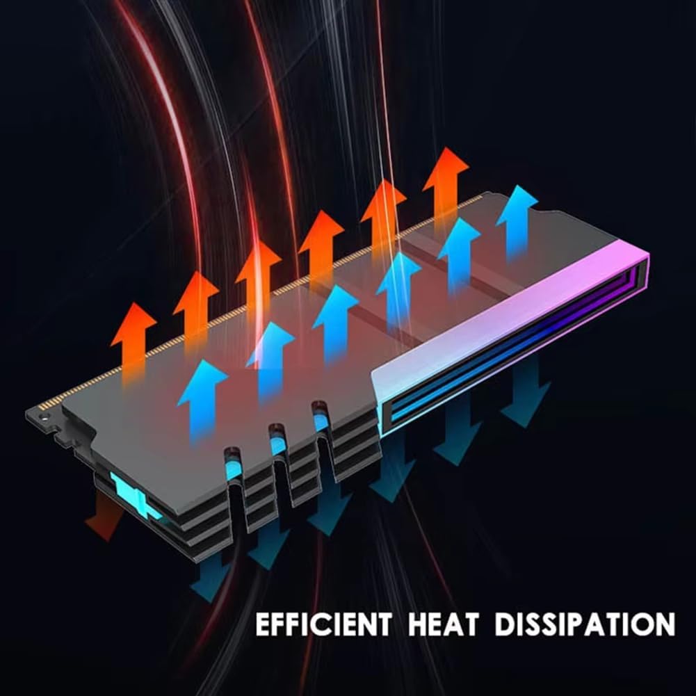 Cooler for Memory Module DDR4 DDR5 5V ARGB SYNC PC RGB Colorful RAM Cooler Black