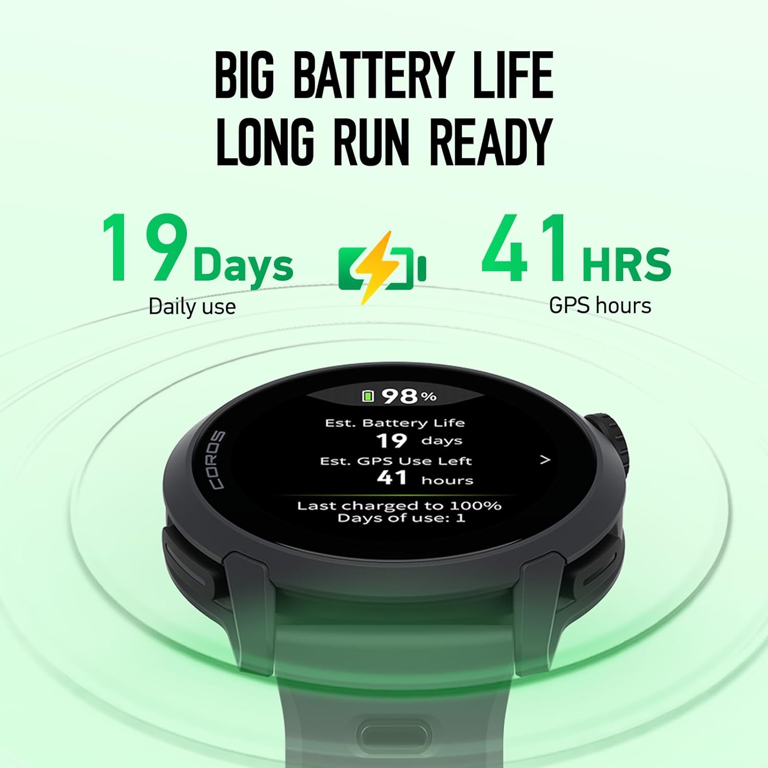 COROS PACE 4 Ultralight Sports GPS Watch, 1.2" AMOLED Touchscreen, 19 Days Daily Use, Voice Control, Advanced Training Tools, GPS, Navigation (Nylon, Black) Black Nylon