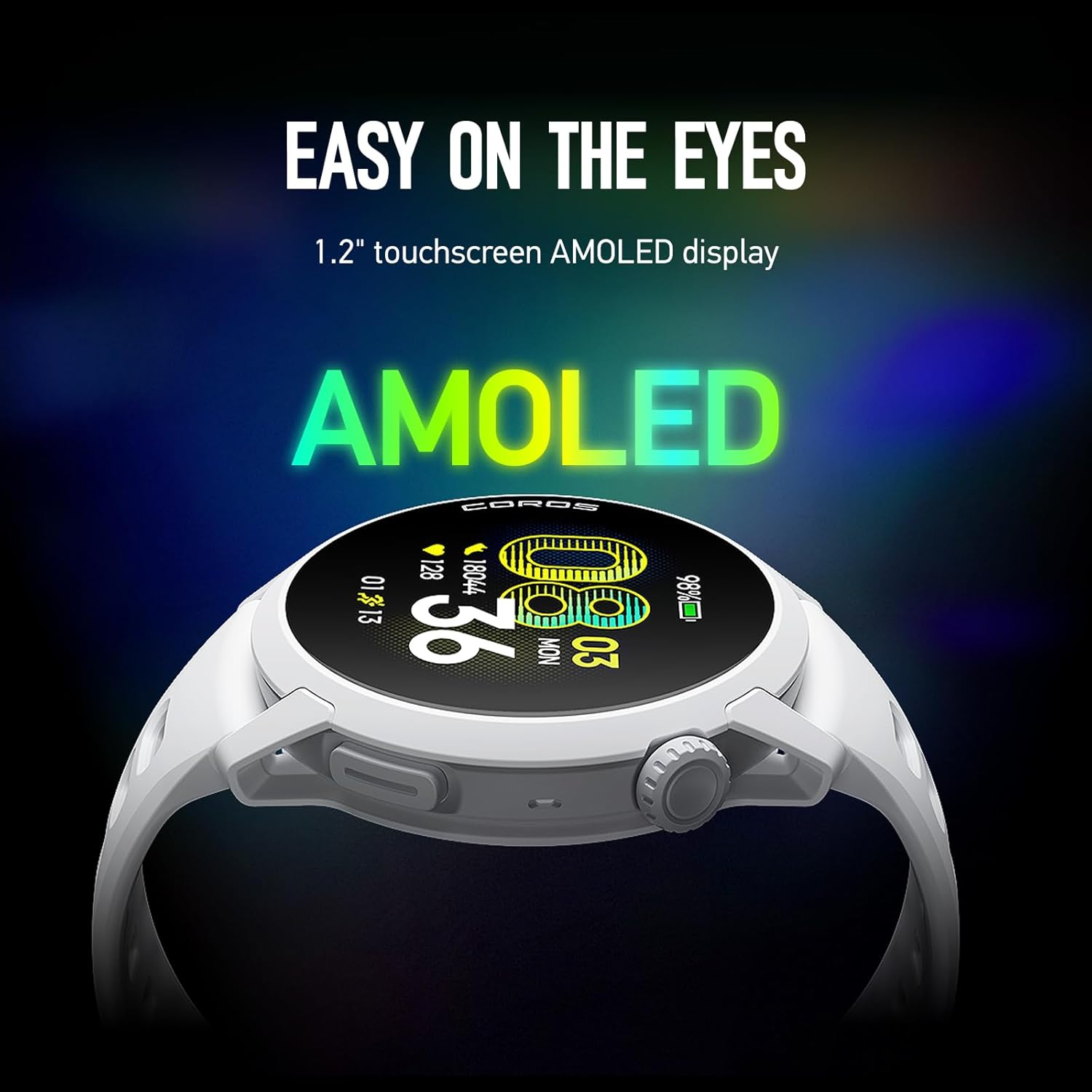 COROS PACE 4 Ultralight Sports GPS Watch, 1.2" AMOLED Touchscreen, 19 Days Daily Use, Voice Control, Advanced Training Tools, GPS, Navigation (Nylon, Black) Black Nylon