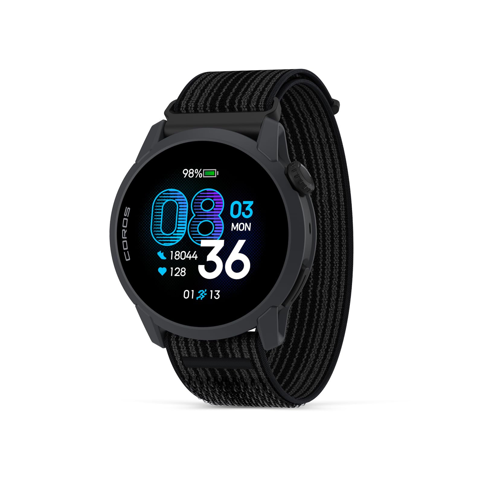 COROS PACE 4 Ultralight Sports GPS Watch, 1.2" AMOLED Touchscreen, 19 Days Daily Use, Voice Control, Advanced Training Tools, GPS, Navigation (Nylon, Black) Black Nylon
