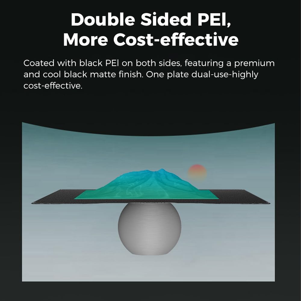 Creality Hi Double Sided Black Textured PEI Build Plate, 3D Printer Heated Bed Plate for Creality Hi, 280 x 265 mm Hi Black Textured PEI