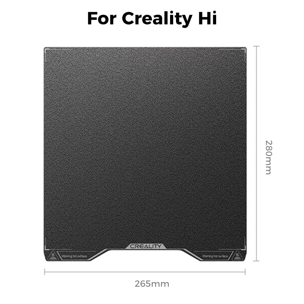 Creality Hi Double Sided Black Textured PEI Build Plate, 3D Printer Heated Bed Plate for Creality Hi, 280 x 265 mm Hi Black Textured PEI