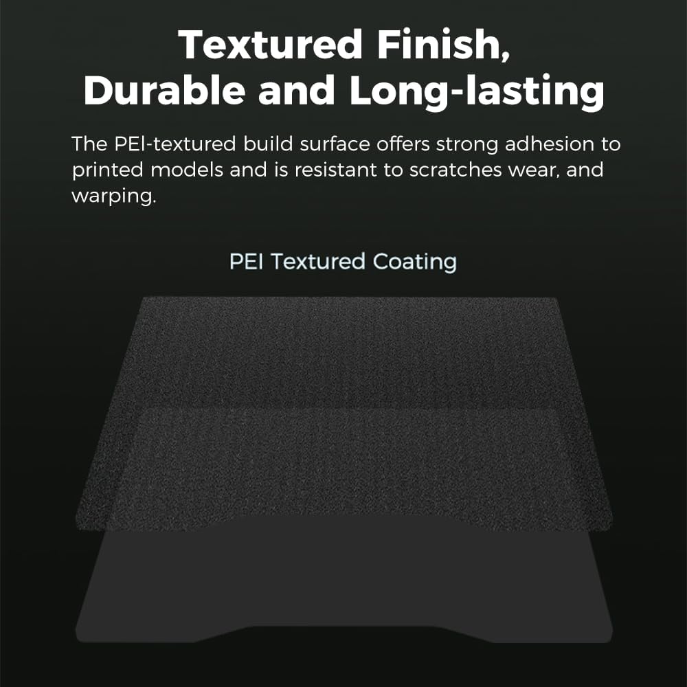 Creality Hi Double Sided Black Textured PEI Build Plate, 3D Printer Heated Bed Plate for Creality Hi, 280 x 265 mm Hi Black Textured PEI