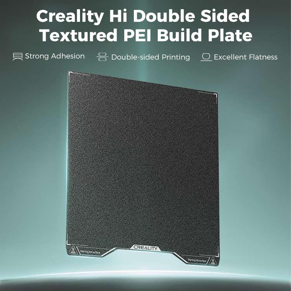 Creality Hi Double Sided Black Textured PEI Build Plate, 3D Printer Heated Bed Plate for Creality Hi, 280 x 265 mm Hi Black Textured PEI