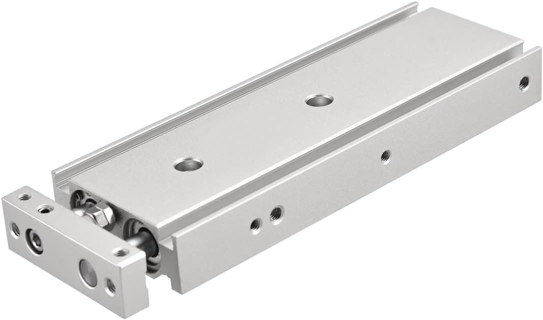 Heschen CXSM 15-100 - Double Aluminum Pneumatic Cylinder, Double Rod Pneumatic Guide, 15mm Bore, 100mm Stroke, Double Action