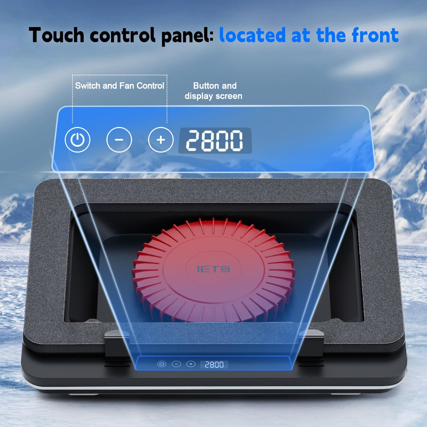 IETS GT600 Laptop Cooling Pad with 14cm Turbo Fan, Sealed Foam for Rapid Cooling of Gaming Laptops, 14.1 - 19.3 Inch, with 3-Port USB Hub and Filter GT600V1-DE