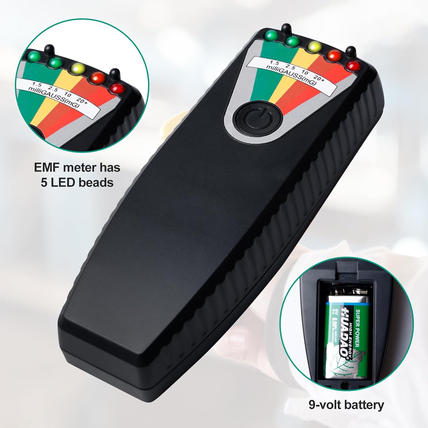 K2 EMF Portable Radiation Meter 50Hz – 20,000Hz, Paranormal Equipment Magnetfield Tester for Home Office Outdoor (Black)