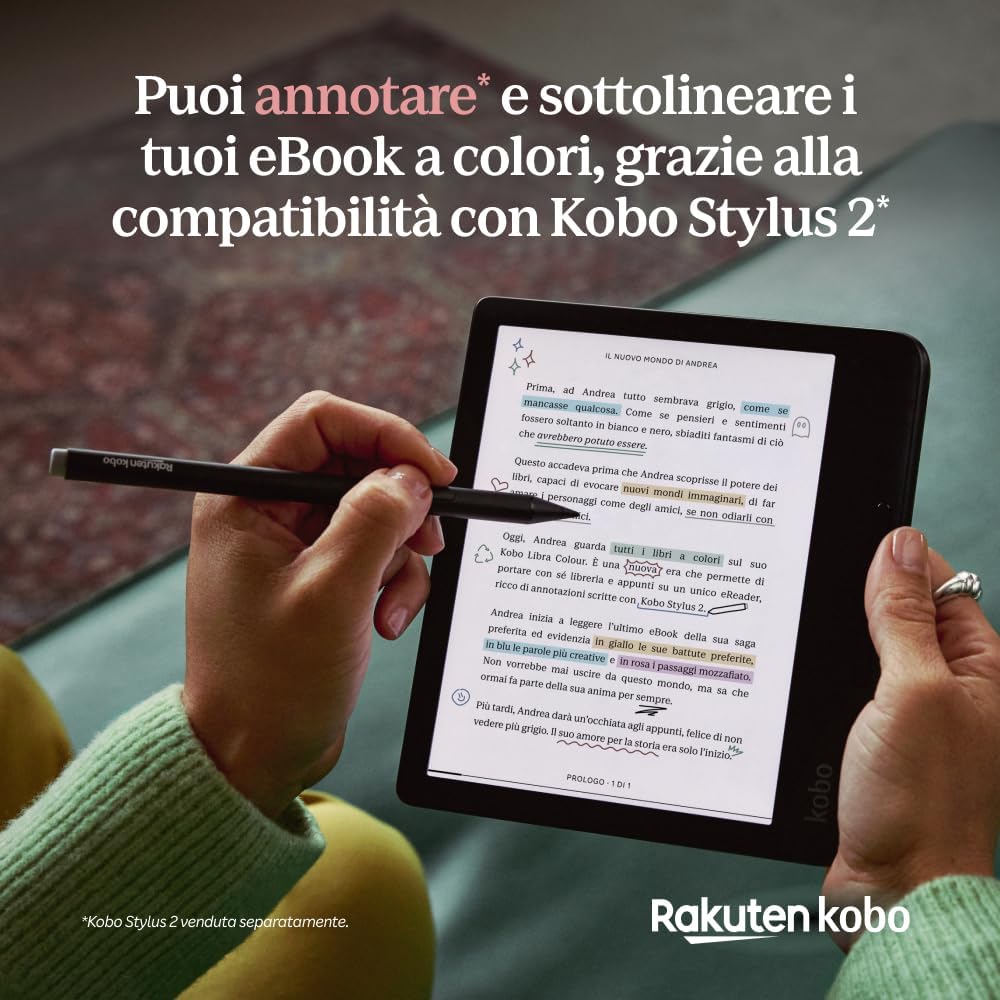 Kobo Libra Color | eReaders | 7" E Ink Kaleido™ 3 anti-glare color display | Dark mode | I Audiobooks | Waterproof (White)