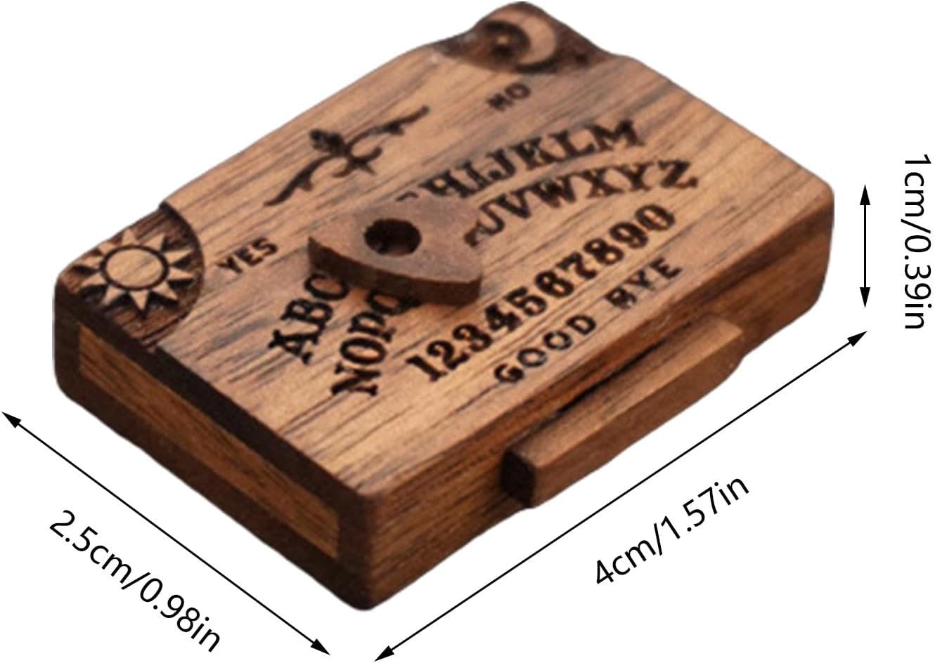 Miniature Spirit Board, Miniature Talking Board Model, Ouija Board with Planchette, Wooden Spirit Board, Gothic Style Spirit Board, Divination Spirit Board